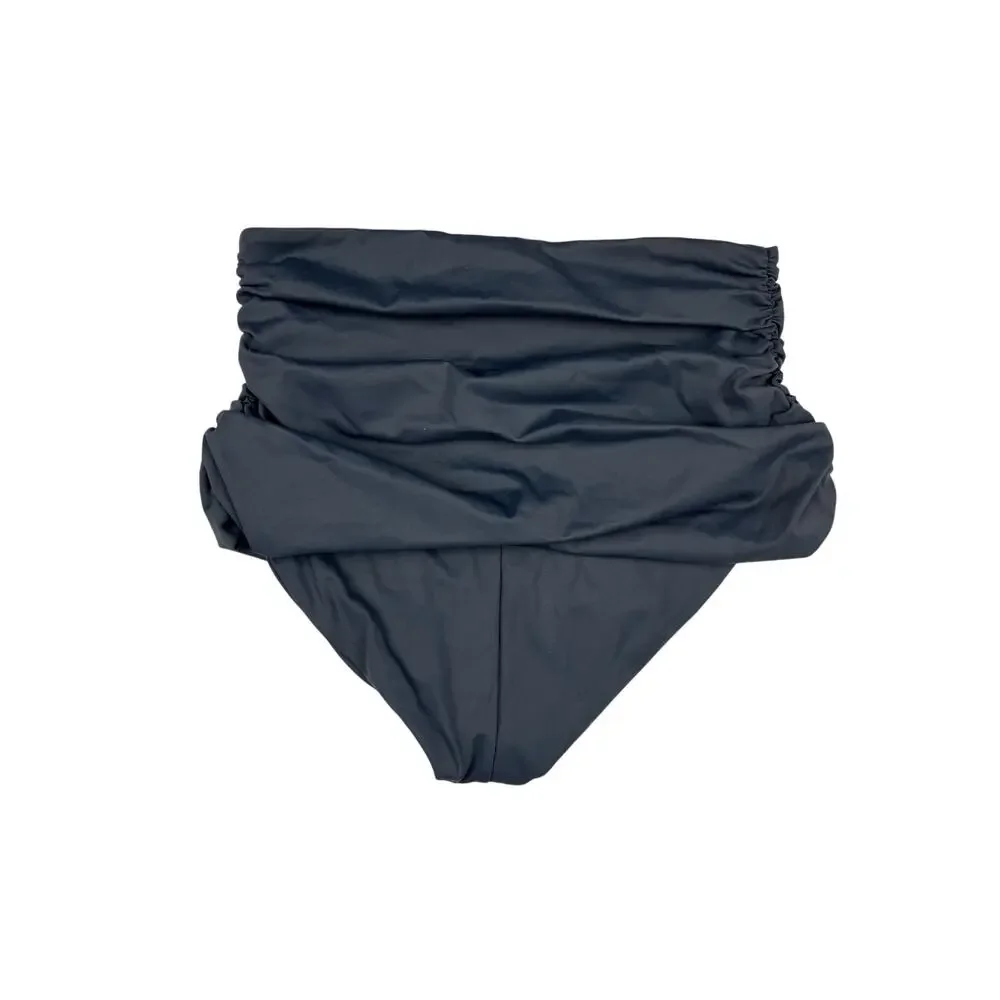 NWT Skims Bikini Bottoms Sculpting Ruched High Waist Gunmetal Swim Beachy Summer